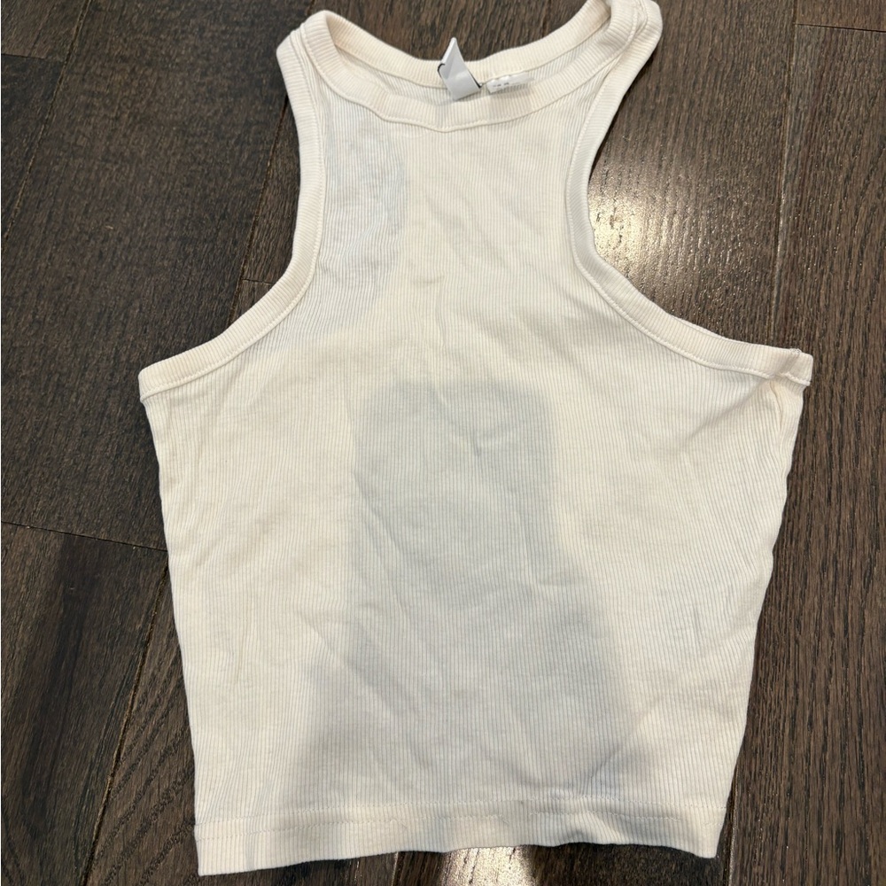 H&M Cream Ribbed Top